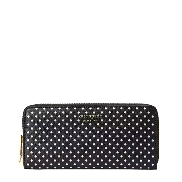 NWT Kate Spade spencer metallic dot slim continental wallet - Picture 1 of 3